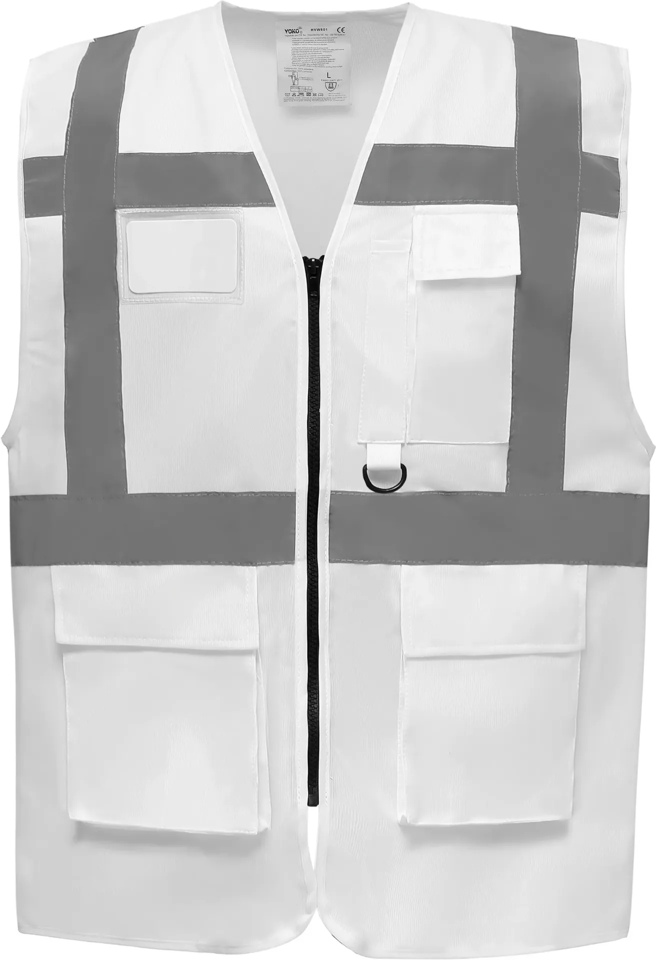 YHVW801 - Gilet multifonction haute visibilité (Blanc)